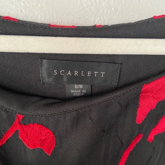 Scarlett Women’s Black & Red Floral mid dress Plus Size 18W NWT, very elegant - Picture 7 of 15